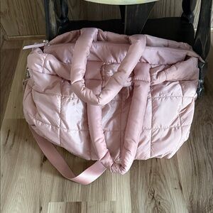 Isaac Mizrahi Pink Quilted Travel Bag